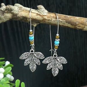 ⭐️Vintage Style Ancient Silver Color Turquoise Women
Dangle Earrings Boho Style